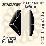スワロフスキー Triangle Alpha ラインストーン (2738) 10x5mm - クリスタル エフェクト 裏面にホイル無し
