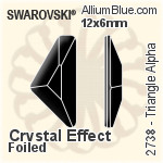 Swarovski Triangle Alpha Flat Back No-Hotfix (2738) 12x6mm - Color (Half Coated) With Platinum Foiling