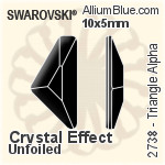施華洛世奇 Triangle Alpha 平底石 (2738) 12x6mm - 白色（半塗層） 白金水銀底