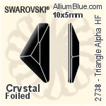 Swarovski Triangle Alpha Flat Back Hotfix (2738) 12x6mm - Crystal Effect Unfoiled