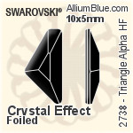 スワロフスキー Triangle Alpha ラインストーン ホットフィックス (2738) 12x6mm - クリスタル エフェクト 裏面にホイル無し