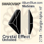Swarovski Triangle Alpha Flat Back Hotfix (2738) 10x5mm - Crystal Effect With Aluminum Foiling
