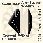 Swarovski Triangle Alpha Flat Back Hotfix (2738) 12x6mm - Color (Half Coated) With Aluminum Foiling