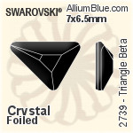 施华洛世奇 Triangle Beta 平底石 (2739) 7x6.5mm - 白色（半涂层） 白金水银底