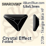 スワロフスキー Kite ラインストーン ホットフィックス (2771) 6.4x4.2mm - クリスタル エフェクト 裏面アルミニウムフォイル