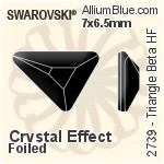 スワロフスキー Triangle Beta ラインストーン ホットフィックス (2739) 7x6.5mm - カラー 裏面アルミニウムフォイル
