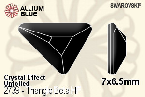 Swarovski Triangle Beta Flat Back Hotfix (2739) 7x6.5mm - Crystal Effect Unfoiled