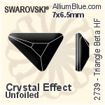 Swarovski Triangle Beta Flat Back Hotfix (2739) 5.8x5.3mm - Crystal Effect With Aluminum Foiling