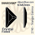 施华洛世奇 Triangle Gamma 平底石 (2740) 8.3x8.3mm - 颜色 白金水银底