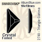 Swarovski Triangle Gamma Flat Back No-Hotfix (2740) 10x10mm - Clear Crystal With Platinum Foiling