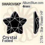 施华洛世奇 Star Flower 熨底平底石 (2754) 6mm - 白色（半涂层） 铝质水银底