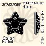 スワロフスキー Star Flower ラインストーン ホットフィックス (2754) 6mm - クリスタル 裏面アルミニウムフォイル