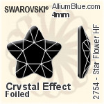 施華洛世奇 Star Flower 熨底平底石 (2754) 6mm - 白色（半塗層） 鋁質水銀底