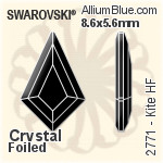 施華洛世奇 Kite 熨底平底石 (2771) 6.4x4.2mm - 白色（半塗層） 鋁質水銀底