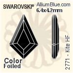 施華洛世奇 Kite 熨底平底石 (2771) 8.6x5.6mm - 透明白色 鋁質水銀底