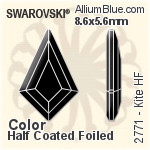 Swarovski Kite Flat Back Hotfix (2771) 8.6x5.6mm - Color (Half Coated) With Aluminum Foiling
