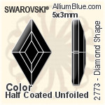 施華洛世奇 Diamond Shape 平底石 (2773) 9.9x5.9mm - 顏色 白金水銀底