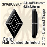 Swarovski Diamond Shape Flat Back No-Hotfix (2773) 9.9x5.9mm - Crystal Effect With Platinum Foiling