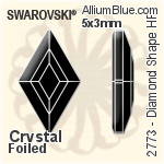 施華洛世奇 Elongated Hexagon 平底石 (2776) 11x5.6mm - 透明白色 白金水銀底