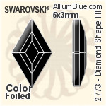 施華洛世奇 Diamond Shape 熨底平底石 (2773) 9.9x5.9mm - 顏色 鋁質水銀底