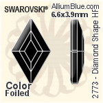 Swarovski Diamond Shape Flat Back Hotfix (2773) 5x3mm - Color (Half Coated) With Aluminum Foiling