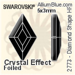 施華洛世奇 Diamond Shape 熨底平底石 (2773) 5x3mm - 白色（半塗層） 鋁質水銀底