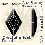 施华洛世奇 椭圆形 熨底平底石 (2603) 4x3mm - 透明白色 铝质水银底