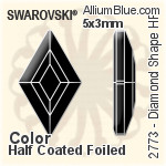 施华洛世奇 Diamond Shape 熨底平底石 (2773) 6.6x3.9mm - 颜色 铝质水银底