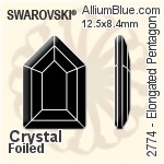 Swarovski Elongated Pentagon Flat Back No-Hotfix (2774) 6.3x4.2mm - Crystal Effect With Platinum Foiling