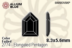 Swarovski Elongated Pentagon Flat Back No-Hotfix (2774) 8.3x5.6mm - Color With Platinum Foiling