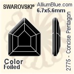 Swarovski Concise Pentagon Flat Back No-Hotfix (2775) 5x4.2mm - Clear Crystal With Platinum Foiling