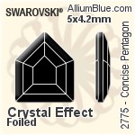 Swarovski Concise Pentagon Flat Back No-Hotfix (2775) 6.7x5.6mm - Clear Crystal With Platinum Foiling