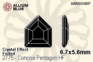 Swarovski Concise Pentagon Flat Back Hotfix (2775) 6.7x5.6mm - Crystal Effect With Aluminum Foiling