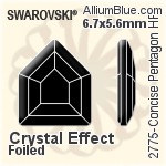 施華洛世奇 Concise Pentagon 熨底平底石 (2775) 5x4.2mm - 顏色（半塗層） 鋁質水銀底
