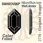 スワロフスキー Elongated Hexagon ラインストーン (2776) 11x5.6mm - カラー 裏面にホイル無し