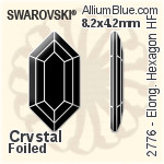 施華洛世奇 Elongated Hexagon 熨底平底石 (2776) 8.2x4.2mm - 顏色（半塗層） 鋁質水銀底