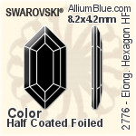 Swarovski Elongated Hexagon Flat Back Hotfix (2776) 11x5.6mm - Clear Crystal With Aluminum Foiling