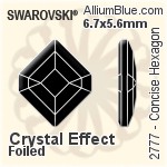 Swarovski Concise Hexagon Flat Back No-Hotfix (2777) 5x4.2mm - Color With Platinum Foiling
