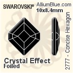 Swarovski Concise Hexagon Flat Back No-Hotfix (2777) 10x8.4mm - Color With Platinum Foiling