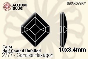 Swarovski Concise Hexagon Flat Back No-Hotfix (2777) 10x8.4mm - Color (Half Coated) Unfoiled