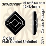 Swarovski Concise Hexagon Flat Back No-Hotfix (2777) 6.7x5.6mm - Color With Platinum Foiling
