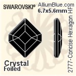 スワロフスキー Concise Hexagon ラインストーン ホットフィックス (2777) 10x8.4mm - クリスタル エフェクト 裏面にホイル無し