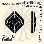 施華洛世奇 Concise Hexagon 熨底平底石 (2777) 10x8.4mm - 白色（半塗層） 無水銀底