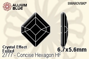 Swarovski Concise Hexagon Flat Back Hotfix (2777) 6.7x5.6mm - Crystal Effect With Aluminum Foiling