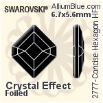 Swarovski Concise Hexagon Flat Back Hotfix (2777) 5x4.2mm - Clear Crystal With Aluminum Foiling