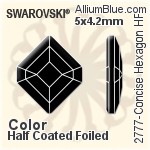 施華洛世奇 Concise Hexagon 熨底平底石 (2777) 10x8.4mm - 白色（半塗層） 鋁質水銀底