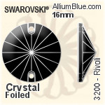 Swarovski Rivoli Sew-on Stone (3200) 18mm - Crystal Effect With Platinum Foiling