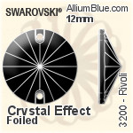 スワロフスキー リボリ ソーオンストーン (3200) 10mm - クリスタル 裏面プラチナフォイル