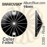 Swarovski Rivoli Sew-on Stone (3200) 14mm - Color With Platinum Foiling