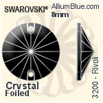 Swarovski Rivoli Sew-on Stone (3200) 14mm - Color (Half Coated) With Platinum Foiling